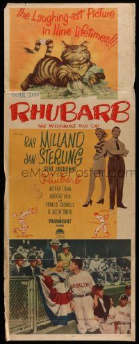 2y370 RHUBARB insert '51 New York baseball team owned by cat, Jan Sterling!