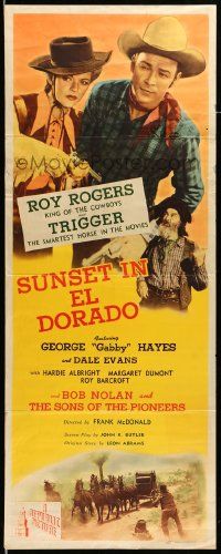 2y422 SUNSET IN EL DORADO insert '45 Roy Rogers with sexy Dale Evans + Gabby Hayes!
