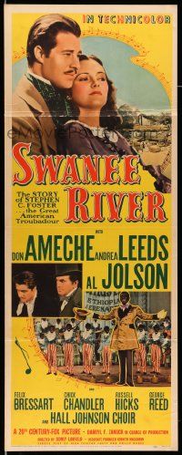 2y425 SWANEE RIVER insert '39 Don Ameche as Stephen Foster, Andrea Leeds, blackface Al Jolson!