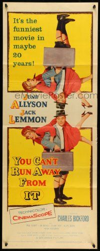 2y496 YOU CAN'T RUN AWAY FROM IT insert '56 Jack Lemmon & Allyson, It Happened One Night remake!