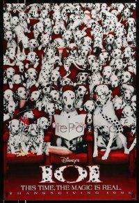 2z006 101 DALMATIANS teaser DS 1sh '96 Walt Disney live action, wacky image of dogs in theater!