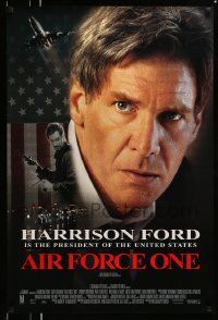 2z015 AIR FORCE ONE int'l DS 1sh '97 President Harrison Ford, Gary Oldman with machine gun!