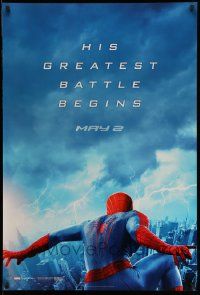 2z037 AMAZING SPIDER-MAN 2 teaser 1sh '14 Andrew Garfield, his greatest battle begins!