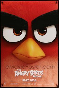 2z053 ANGRY BIRDS MOVIE teaser DS 1sh '16 wacky intense close-up of Red, voiced by Jason Sudeikis!