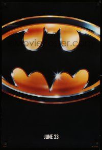 2z074 BATMAN teaser 1sh '89 directed by Tim Burton, cool image of Bat logo!
