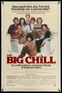 2z086 BIG CHILL 1sh '83 Lawrence Kasdan, Tom Berenger, Glenn Close, Jeff Goldblum, Hurt!