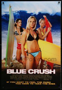 2z101 BLUE CRUSH DS 1sh '02 Michelle Rodriguez, Kate Bosworth in bikini, cool blue image!