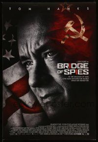 2z115 BRIDGE OF SPIES advance DS 1sh '15 great image of Tom Hanks with U.S. and Soviet flags!