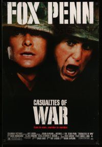 2z127 CASUALTIES OF WAR 1sh '89 Michael J. Fox argues with Sean Penn, Brian De Palma, Vietnam