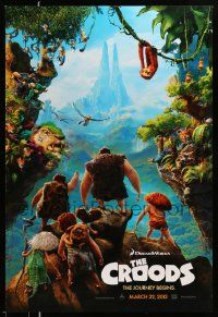 2z154 CROODS advance DS 1sh '13 cool image from CG prehistoric adventure comedy!