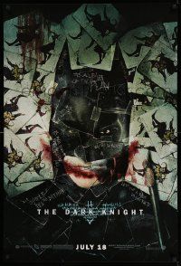 2z164 DARK KNIGHT wilding 1sh '08 cool playing card collage of Christian Bale as Batman!