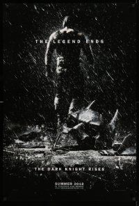 2z165 DARK KNIGHT RISES teaser DS 1sh '12 Tom Hardy as Bane, cool image of broken mask in the rain!