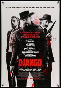 2z182 DJANGO UNCHAINED advance DS 1sh '12 cast image of Jamie Foxx, Christoph Waltz, and DiCaprio!