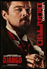 2z183 DJANGO UNCHAINED teaser DS 1sh '12 cool close-up image of Leonardo DiCaprio!