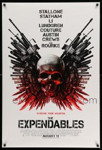 2z226 EXPENDABLES advance DS 1sh '10 Stallone, bullets, knives & guns, choose your weapon!