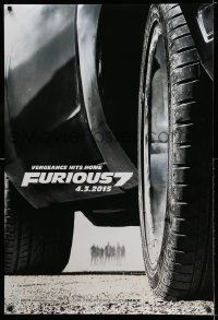 2z267 FURIOUS 7 teaser DS 1sh '15 Jason Statham, Dwayne Johnson, Vin Diesel, close up image of car!