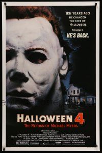 2z318 HALLOWEEN 4 1sh '88 Ten years ago he changed Halloween. tonight Michael Myers is back!