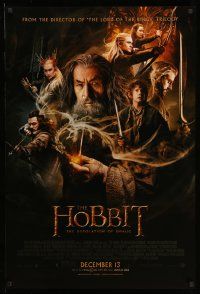2z352 HOBBIT: THE DESOLATION OF SMAUG advance DS 1sh '13 Peter Jackson directed, cool cast montage!
