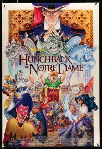 2z363 HUNCHBACK OF NOTRE DAME DS 1sh '96 Walt Disney, Victor Hugo, art of cast on parade!