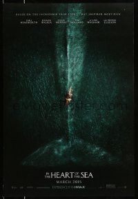 2z387 IN THE HEART OF THE SEA teaser DS 1sh '15 Ron Howard, cool image of ship over huge whale!