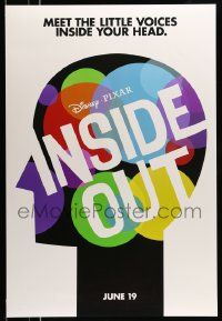 2z408 INSIDE OUT advance DS 1sh '15 Walt Disney, Pixar, meet the little voices inside your head!