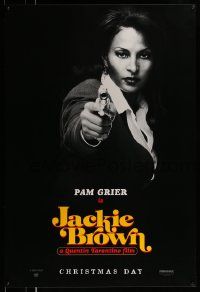 2z421 JACKIE BROWN teaser 1sh '97 Quentin Tarantino, cool image of Pam Grier in title role!