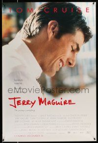 2z430 JERRY MAGUIRE advance DS 1sh '96 close up of Tom Cruise, directed by Cameron Crowe!