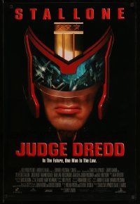 2z440 JUDGE DREDD DS 1sh '95 in the future, Sylvester Stallone is the law, great close image