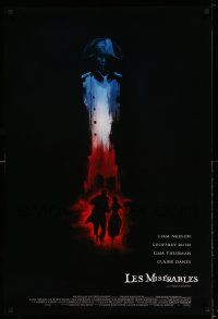 2z469 LES MISERABLES DS 1sh '98 Liam Neeson, Uma Thurman, cool red, white & blue art!