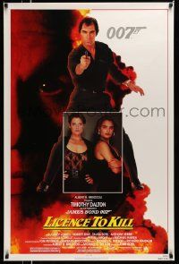 2z475 LICENCE TO KILL 1sh '89 Timothy Dalton as James Bond, sexy Carey Lowell & Talisa Soto!