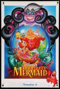 2z480 LITTLE MERMAID advance DS 1sh R1997 great images of Ariel & cast, Disney cartoon!