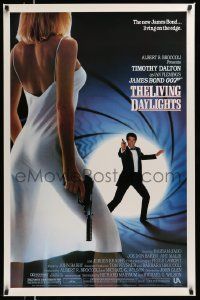 2z483 LIVING DAYLIGHTS 1sh '87 Timothy Dalton as the most dangerous James Bond ever!