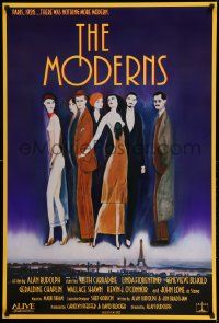 2z536 MODERNS 1sh '88 Alan Rudolph, cool artwork of trendy 1920's people by star Keith Carradine!