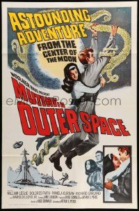 2z553 MUTINY IN OUTER SPACE 1sh '64 wacky sci-fi, astounding adventure from the moon's center!