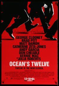 2z560 OCEAN'S TWELVE advance DS 1sh '05 Brad Pitt, George Clooney, Matt Damon, Julia Roberts