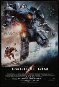 2z567 PACIFIC RIM July advance DS 1sh '13 Guillermo del Toro directed sci-fi, CGI image, Hunnam!