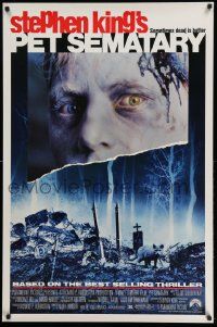 2z580 PET SEMATARY 1sh '89 Stephen King's best selling thriller, cool graveyard image!