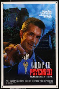2z603 PSYCHO III 1sh '86 Anthony Perkins as Norman Bates, cool image of the house!