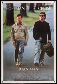 2z619 RAIN MAN 1sh '88 Tom Cruise & autistic Dustin Hoffman, directed by Barry Levinson!