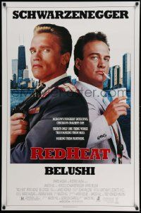 2z625 RED HEAT 1sh '88 great image of cops Arnold Schwarzenegger & James Belushi!