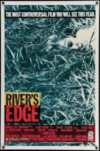 2z641 RIVER'S EDGE 1sh '86 Keanu Reeves, Glover, most controversial film you will see this year!