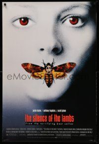 2z689 SILENCE OF THE LAMBS style D DS 1sh '90 great image of Jodie Foster with moth over mouth!