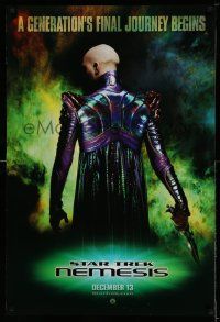 2z725 STAR TREK: NEMESIS teaser DS 1sh '02 evil Tom Hardy, a generation's final journey begins!