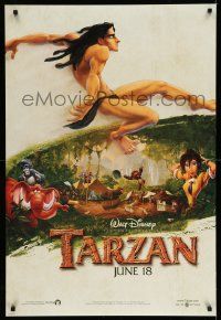 2z747 TARZAN June 18 teaser DS 1sh '99 Disney cartoon, from Edgar Rice Burroughs story!