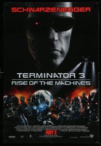 2z754 TERMINATOR 3 int'l advance DS 1sh '03 Arnold Schwarzenegger, creepy image of killer robots!
