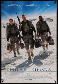 2z771 THREE KINGS advance DS 1sh '99 George Clooney, Mark Wahlberg, & Ice Cube in the Gulf War!