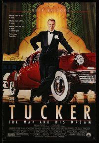 2z789 TUCKER: THE MAN & HIS DREAM 1sh '88 Francis Ford Coppola, Jeff Bridges in tux w/car!