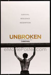 2z793 UNBROKEN teaser DS 1sh '14 Jack O'Connell, Survival. Resilience. Redemption!