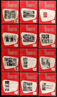 3a098 LOT OF 16 BOX OFFICE 1957 EXHIBITOR MAGAZINES '57 filled with images & information!