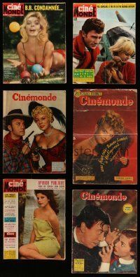 3a142 LOT OF 10 CINEMONDE MAGAZINES '50s filled with movie images & information!